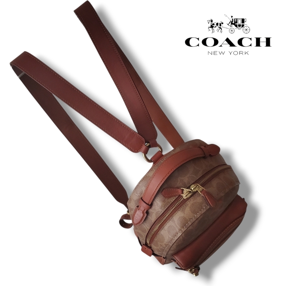 Coach 32715 Campus Backpack 23 In Signature Coated Canvas & Refined Calf Leather - Picture 10 of 17
